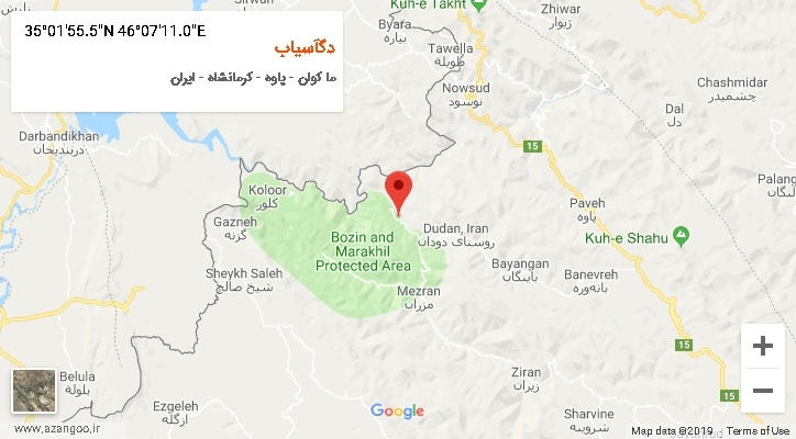 روستای دگآسیاب بر روی نقشه