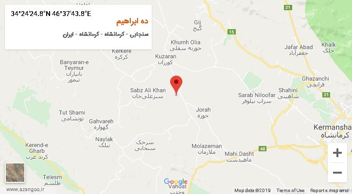 روستای ده ابراهیم بر روی نقشه