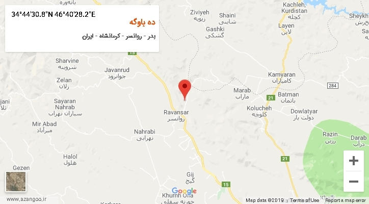 روستای ده باوگه بر روی نقشه