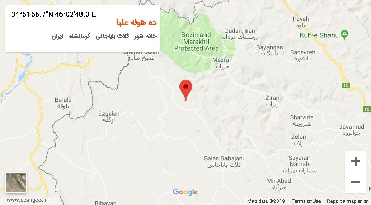 روستای ده هوله علیا بر روی نقشه