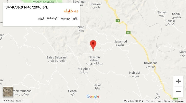 روستای ده خلیفه بر روی نقشه