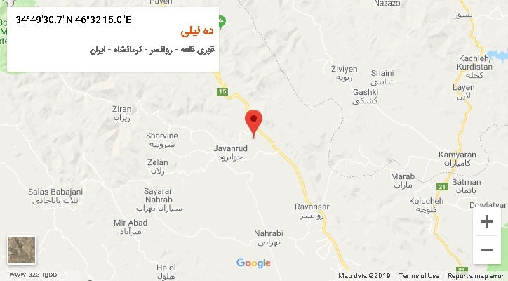 روستای ده لیلی بر روی نقشه