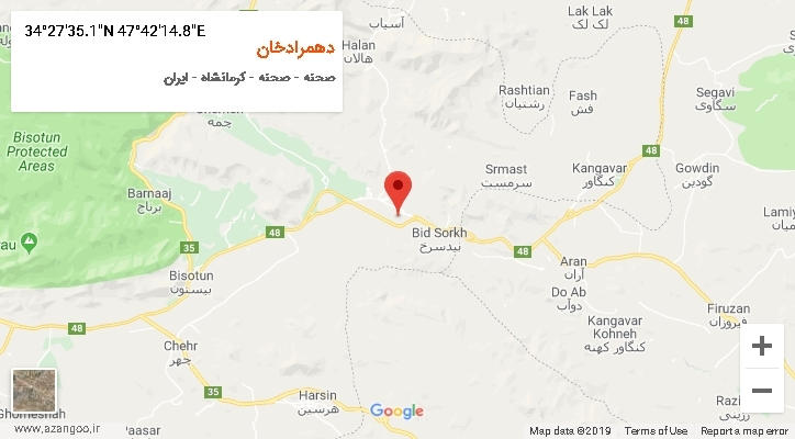 روستای دهمرادخان بر روی نقشه