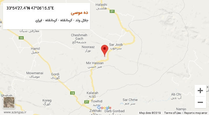 روستای ده موسی بر روی نقشه