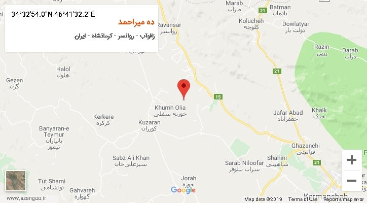 روستای ده میراحمد بر روی نقشه