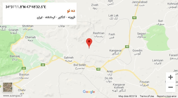 روستای ده نو بر روی نقشه
