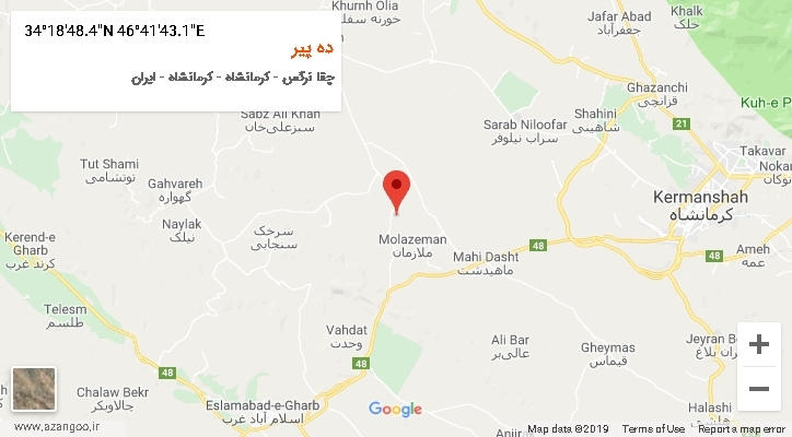 روستای ده پیر بر روی نقشه