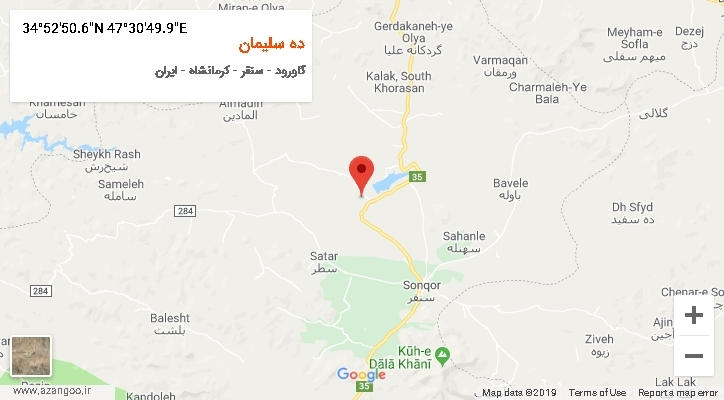 روستای ده سلیمان بر روی نقشه