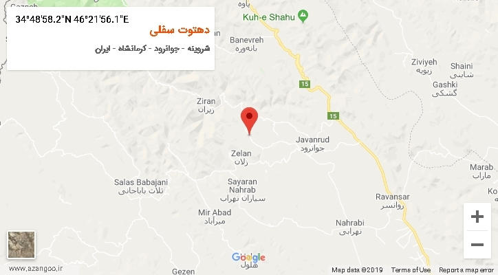 روستای دهتوت سفلی بر روی نقشه