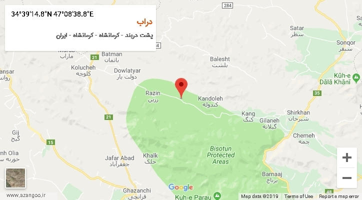 روستای دراب بر روی نقشه
