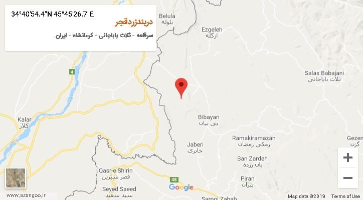 روستای دربندزردقجر بر روی نقشه