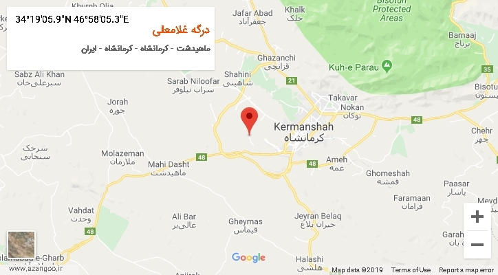 روستای درگه غلامعلی بر روی نقشه