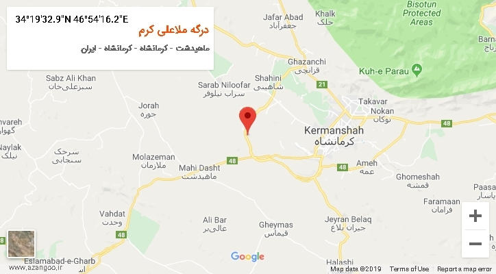 روستای درگه ملاعلی کرم بر روی نقشه