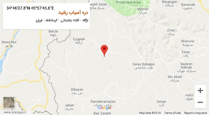 روستای دره آسیاب رشید بر روی نقشه