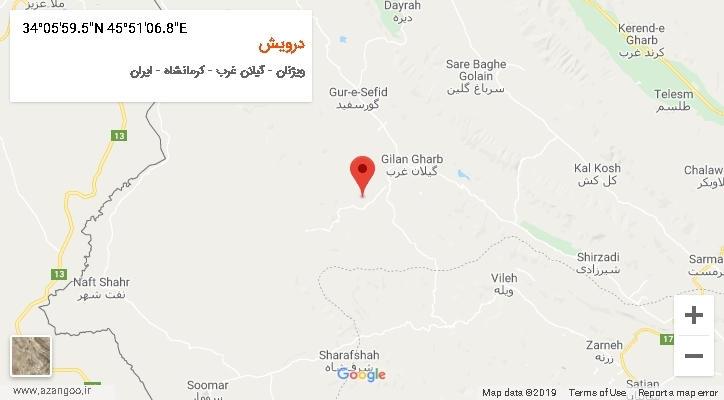 روستای درویش بر روی نقشه