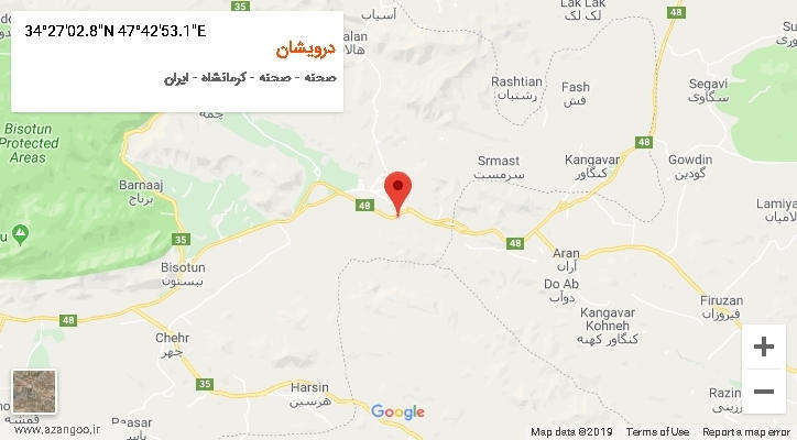 روستای درویشان بر روی نقشه