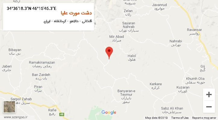 روستای دشت مورت علیا بر روی نقشه
