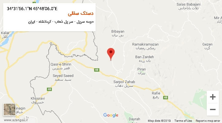 روستای دستک سفلی بر روی نقشه