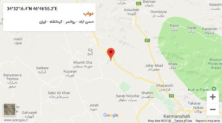 روستای دواب بر روی نقشه