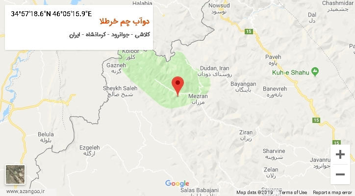 روستای دوآب چم خرطلا بر روی نقشه