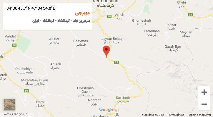 روستای دوبرجی بر روی نقشه