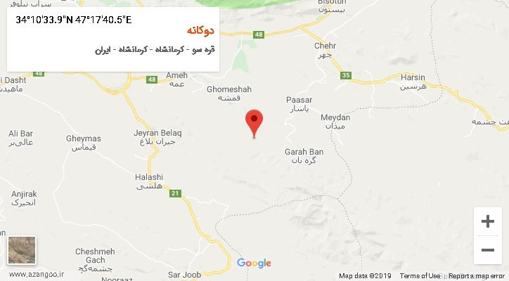 روستای دوکانه بر روی نقشه