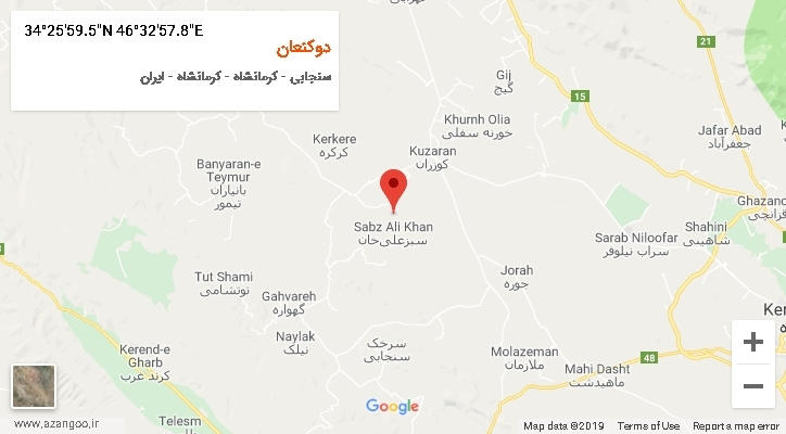 روستای دوکنعان بر روی نقشه