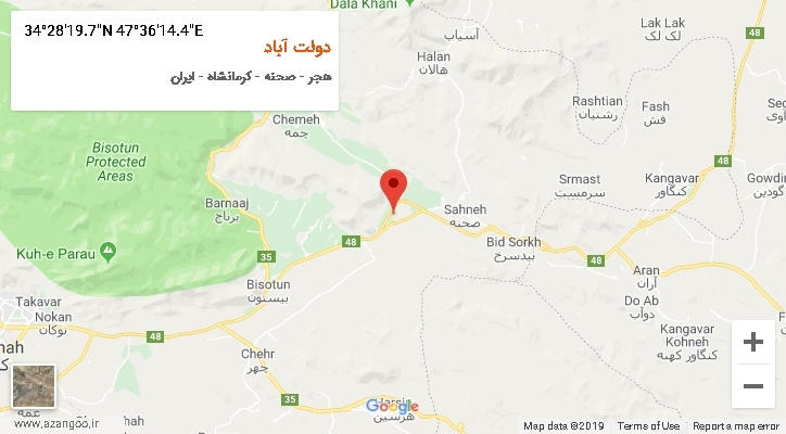 روستای دولت آباد بر روی نقشه