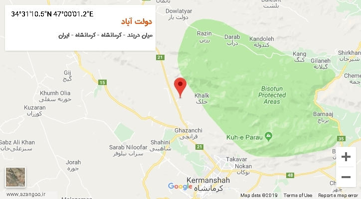 روستای دولت آباد بر روی نقشه