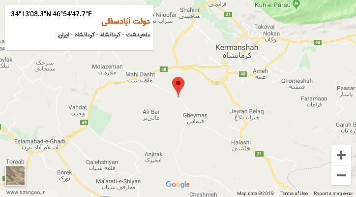 روستای دولت آبادسفلی بر روی نقشه