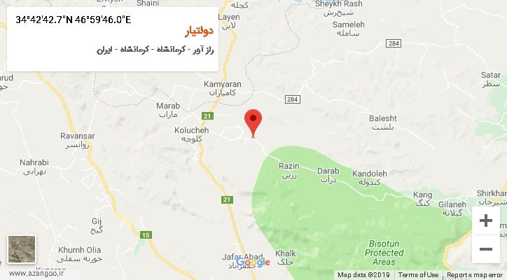روستای دولتیار بر روی نقشه