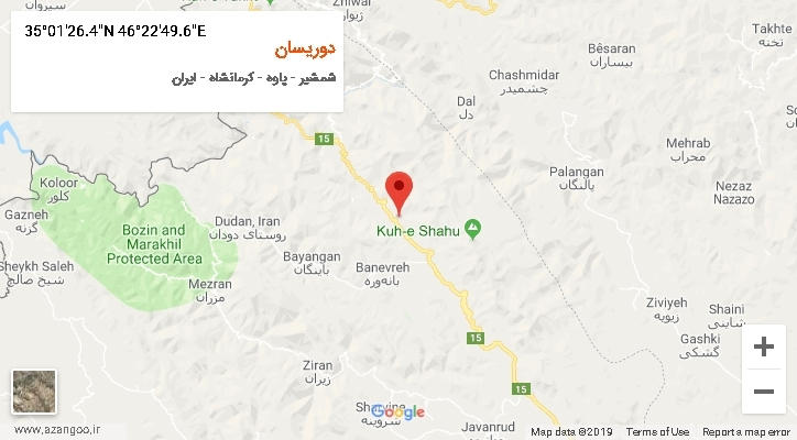 روستای دوریسان بر روی نقشه