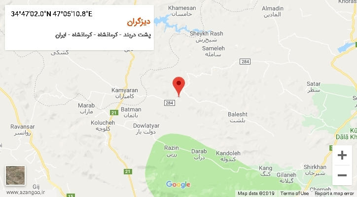 روستای دیزگران بر روی نقشه