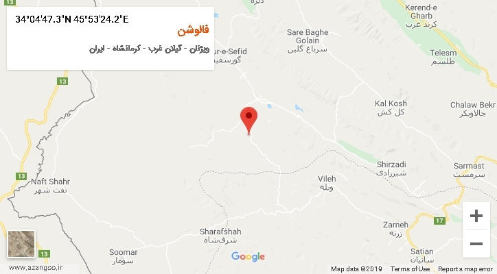 روستای فالوشن بر روی نقشه