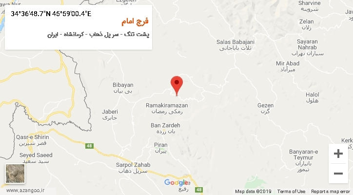 روستای فرج امام بر روی نقشه
