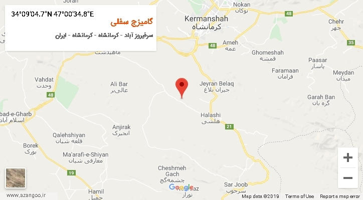 روستای گامیزج سفلی بر روی نقشه