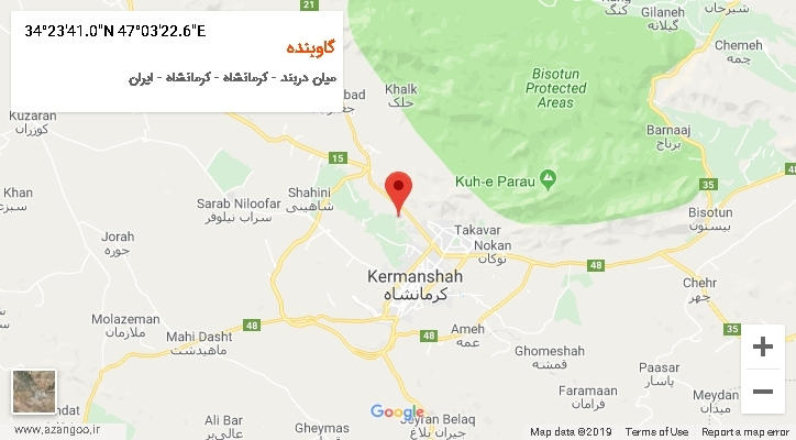 روستای گاوبنده بر روی نقشه