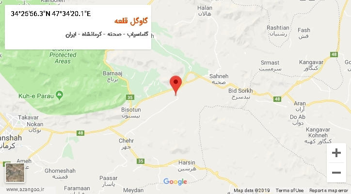 روستای گاوگل قلعه بر روی نقشه