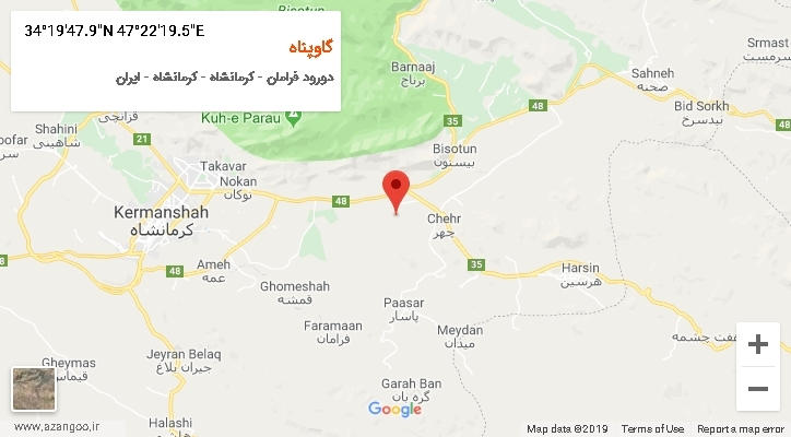 روستای گاوپناه بر روی نقشه