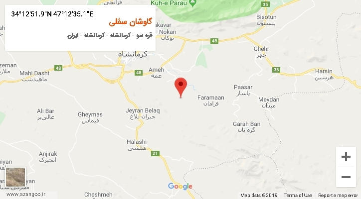 روستای گاوشان سفلی بر روی نقشه