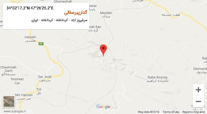 روستای گدارپیرسفلی بر روی نقشه