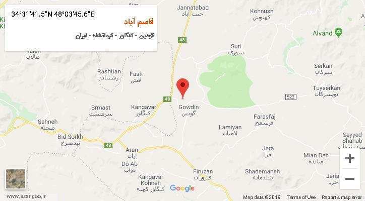 روستای قاسم آباد بر روی نقشه