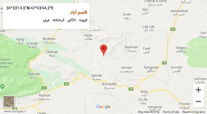 روستای قاسم آباد بر روی نقشه