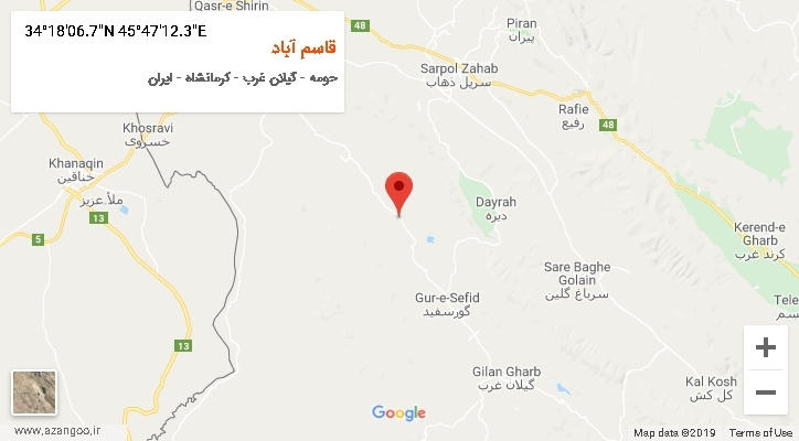 روستای قاسم آباد بر روی نقشه