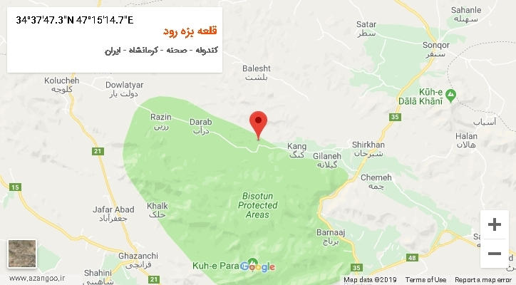 روستای قلعه بزه رود بر روی نقشه
