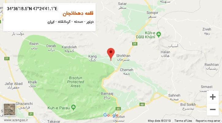 روستای قلعه دهخانجان بر روی نقشه