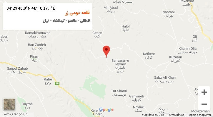 روستای قلعه دومی زر بر روی نقشه