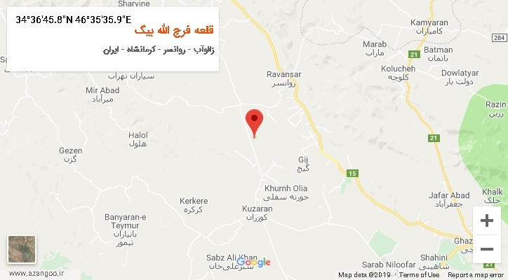 روستای قلعه فرج الله بیگ بر روی نقشه