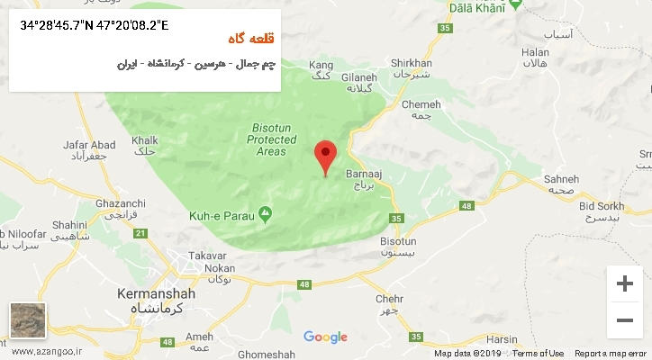 روستای قلعه گاه بر روی نقشه