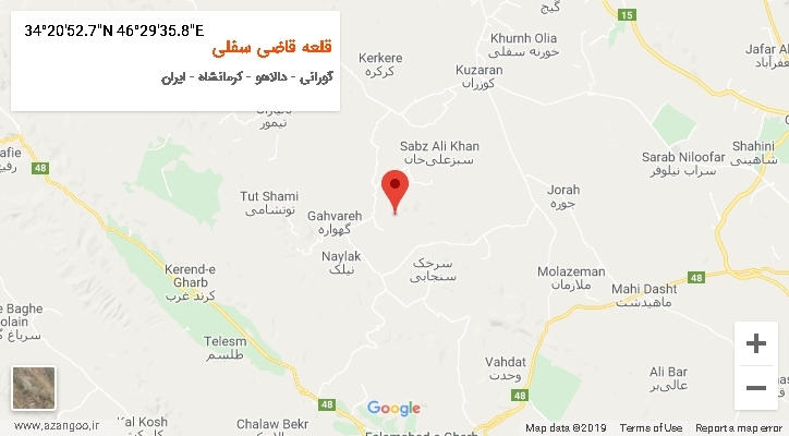 روستای قلعه قاضی سفلی بر روی نقشه